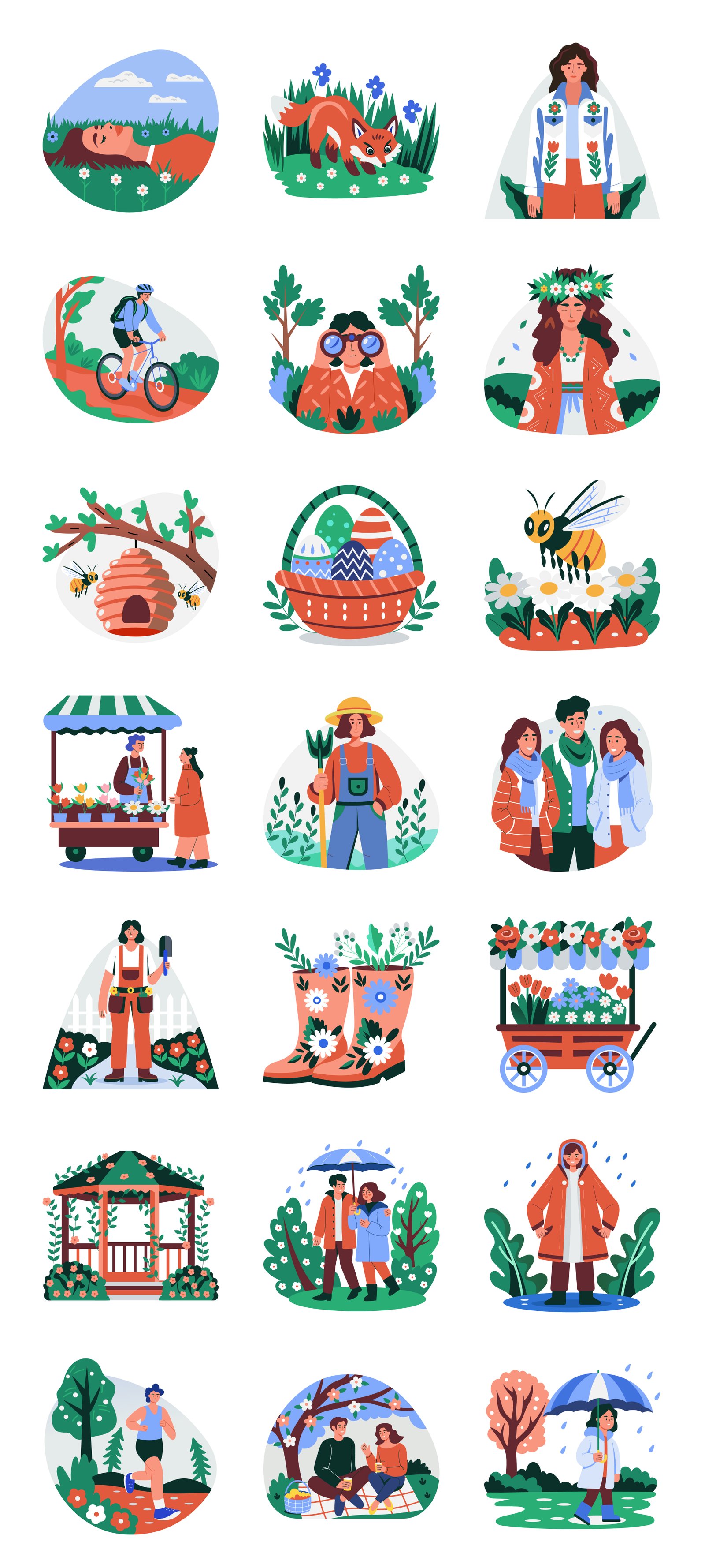 Spring Illustration Set
