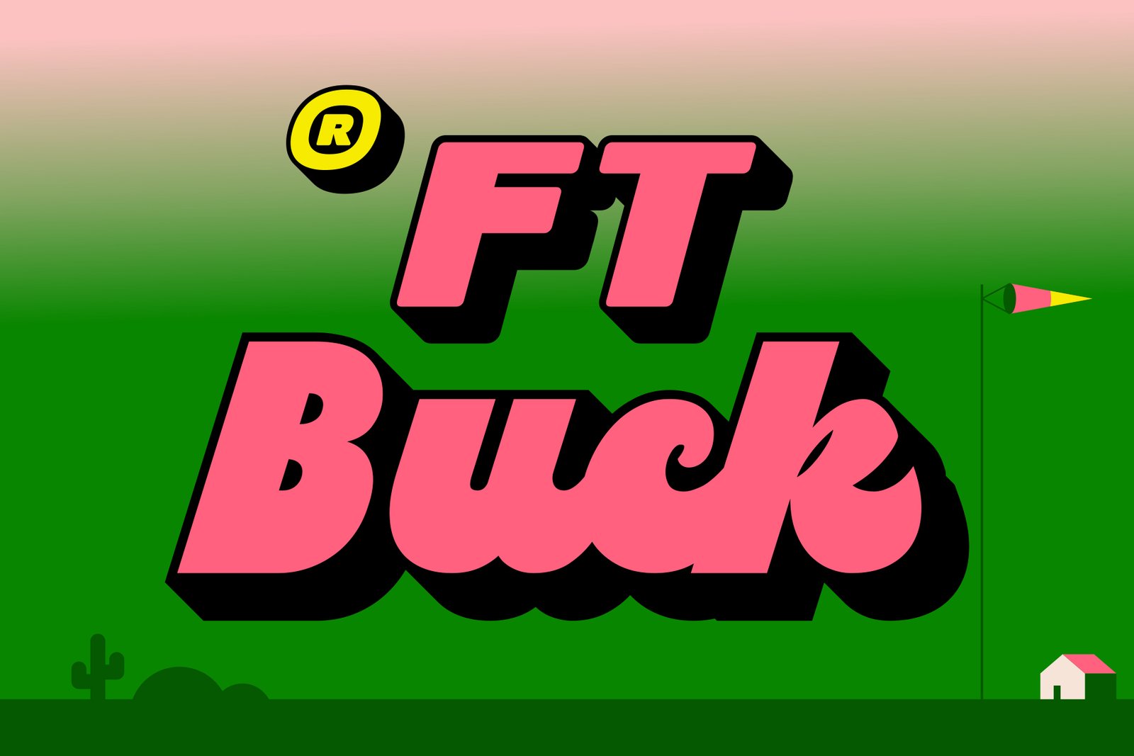 Ft Buck Shadow Font + Free Vector Illustration