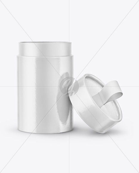Glossy Paper Tube with Pull Tab Mockup