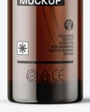 Amber Cosmetic Bottle with Pump Mockup