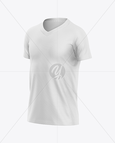 Kids V-Neck Jersey Mockup - Half Side View
