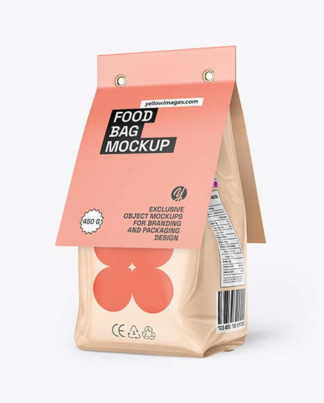 Glossy Package with Paper Label Mockup
