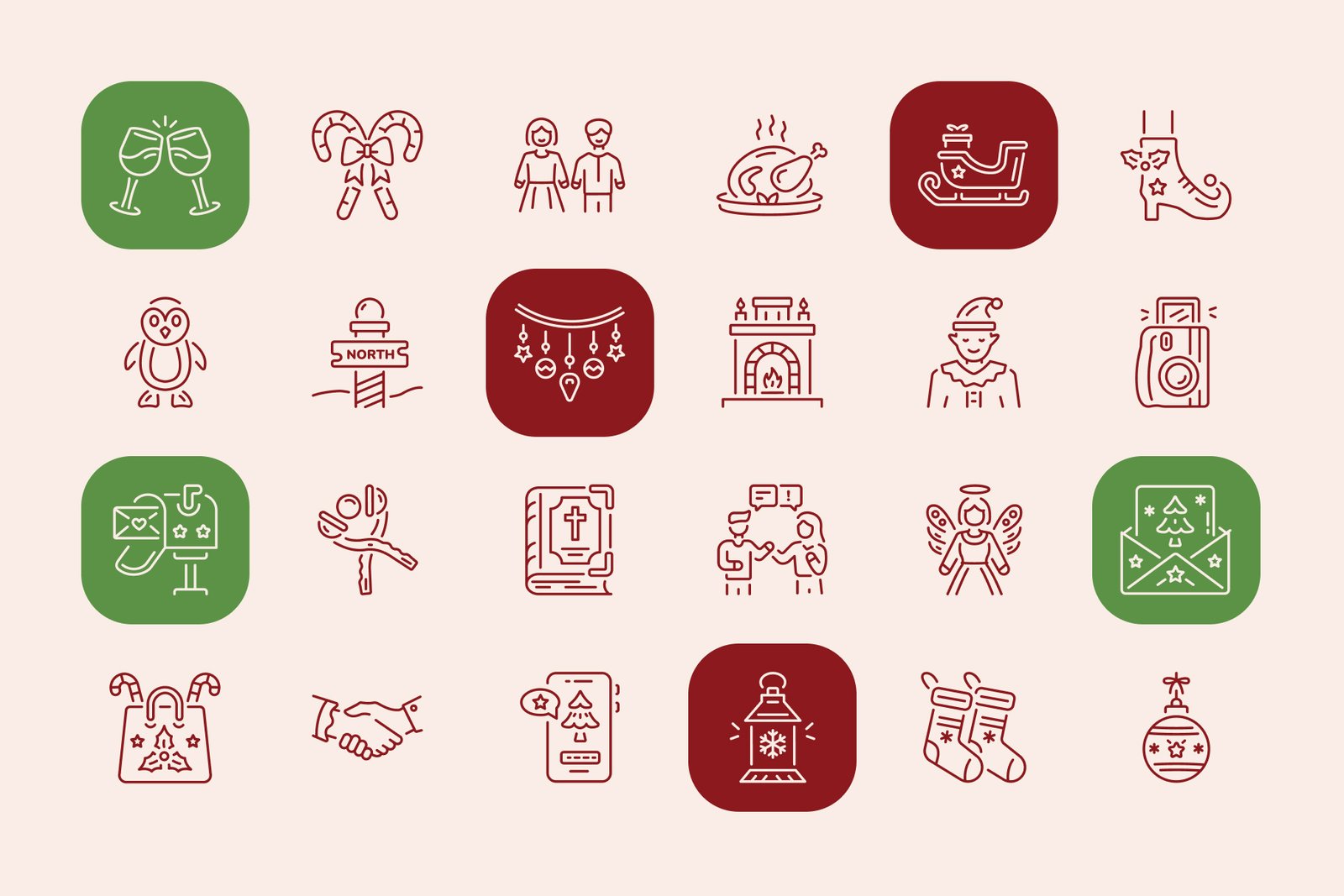 Christmas Icons Art Set