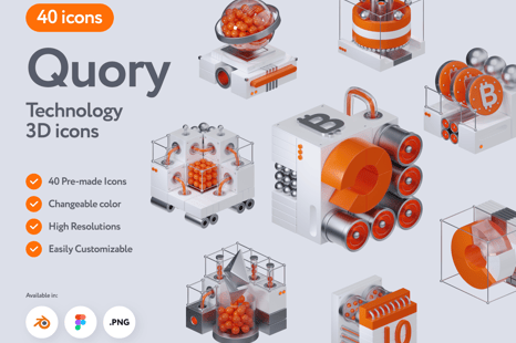 Quory Technology 3D Icons
