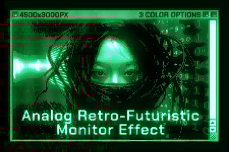 Analog Retro-Futuristic Monitor Effect - Y2k posters