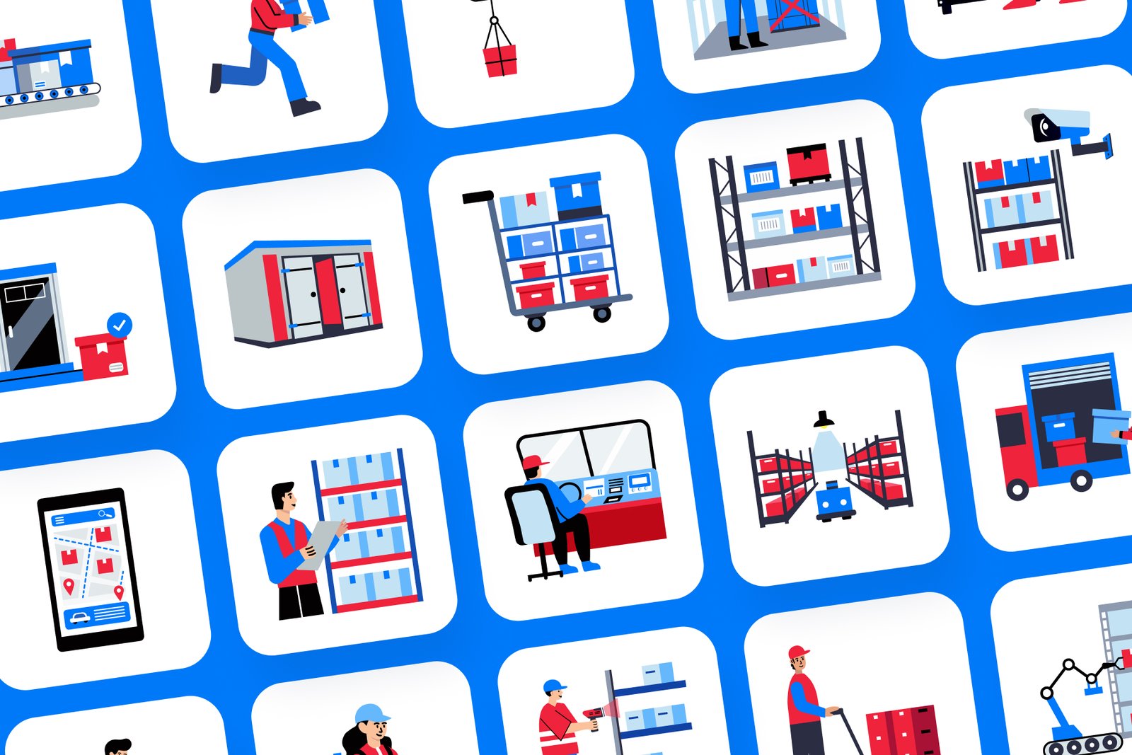 Logistics and Delivery Icon Set