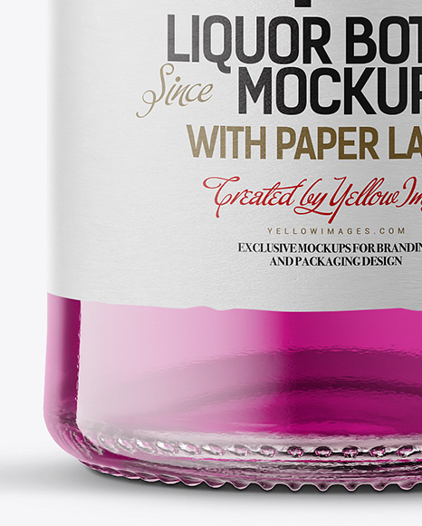 Clear Glass Liquor Bottle Mockup