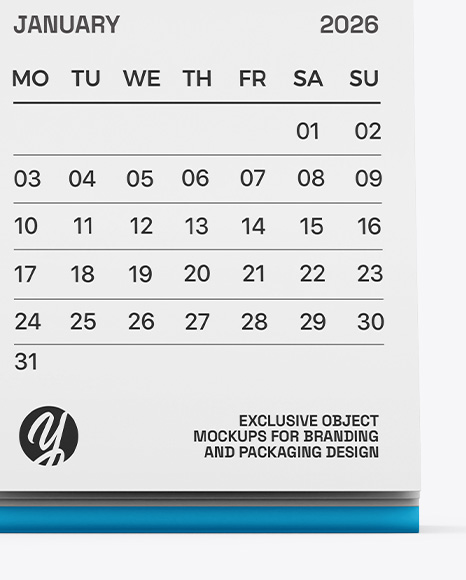 Desk Calendar Mockup – Front View