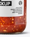 Clear Glass Jar with Tomato Bruschetta Mockup