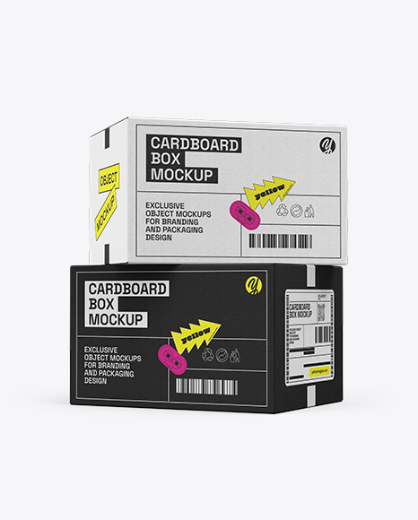 Two Cardboard Boxes Mockup