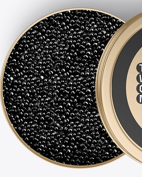 Tin Can with Black Caviar Mockup
