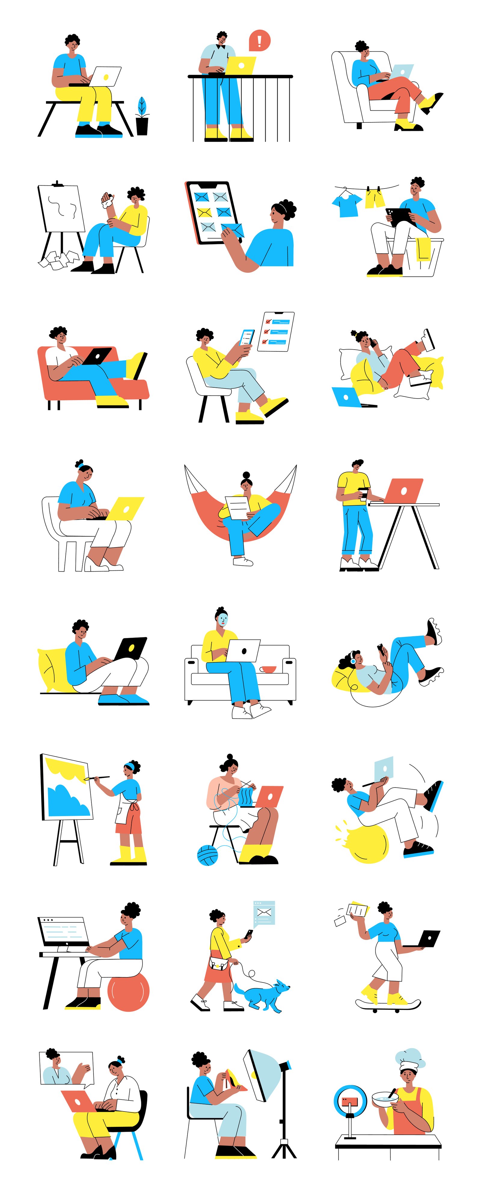 Freelancer Illustration Art Set