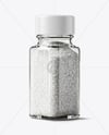Square Glass Jar with Coarse Sea Salt Mockup