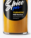 Glass Spice Jar with Turmeric Mockup