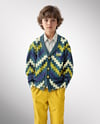 Young Boy Wearing Cardigan and Shirt Mockup