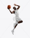 Afro-American Basketball Player Wearing Full Basketball Uniform Mockup