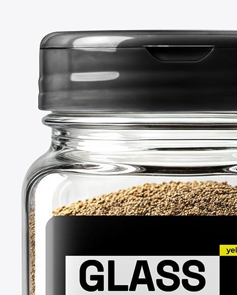 Square Spice Jar with Grounded Black Pepper Mockup