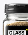 Square Spice Jar with Grounded Black Pepper Mockup
