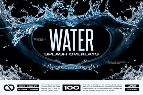 Water Splash Overlays - Splash packaging bundle
