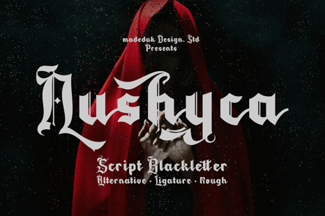 Nushyca Blackletter Font - Gothic Fonts