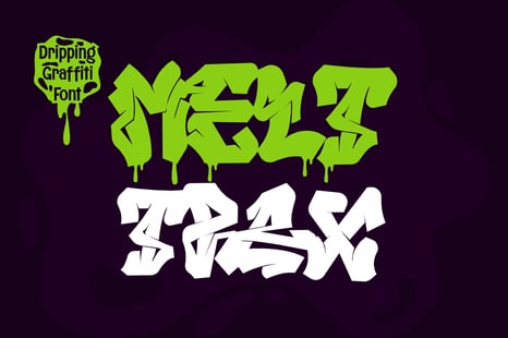 Melttrax – Urban Graffiti Font with Dripping Style
