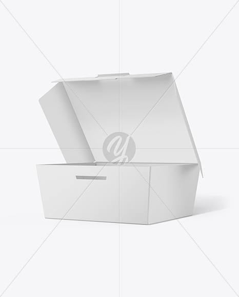 Opened Paper Food Box Mockup
