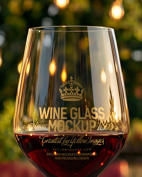 Red Wine Glass Mockup