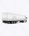 Semi Trailer Truck Mockup - Back Half Side View