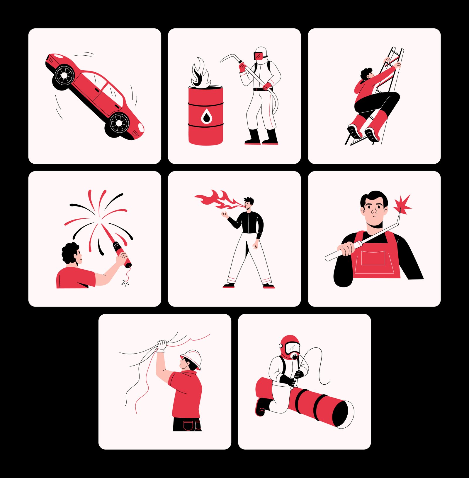 Danger Illustrations Art Set