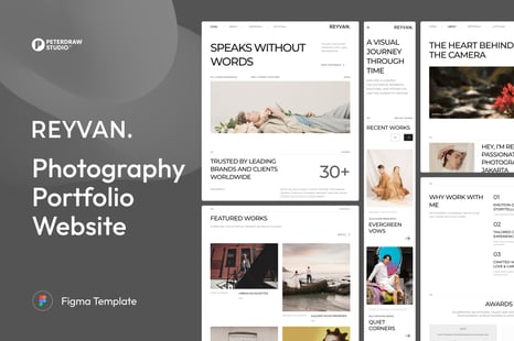 Reyvan - Photography Website UI Figma Template - UI Kits & UX Wireframes