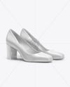 Pair of Block Heel Pumps Mockup