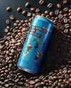 Drink Can on a Stack of Coffee Beans Mockup