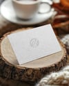 Business Card on Wooden Stump Mockup