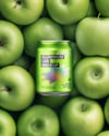 8.5oz Drink Can on a Stack of Green Apples Mockup