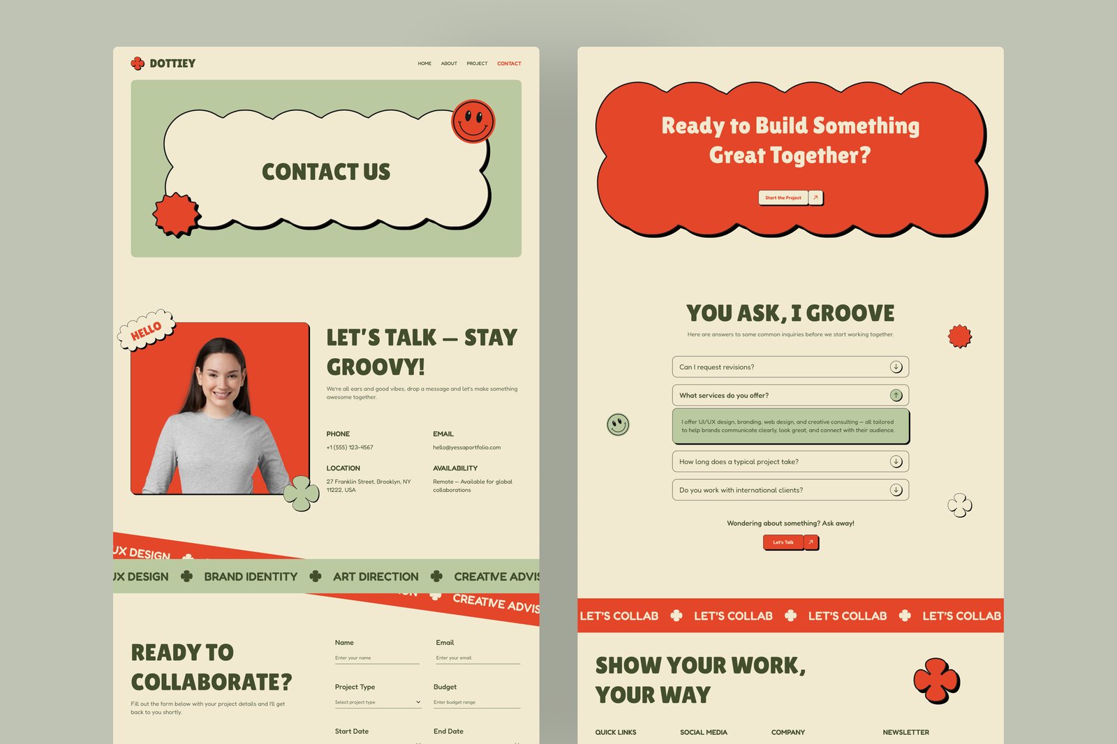 Dottiey – Portfolio Website UI Figma Template