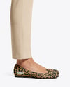 Suede Ballet Flats on Woman's Legs Mockup