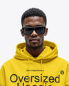 Black Man Wearing Hoodie and Shorts Mockup