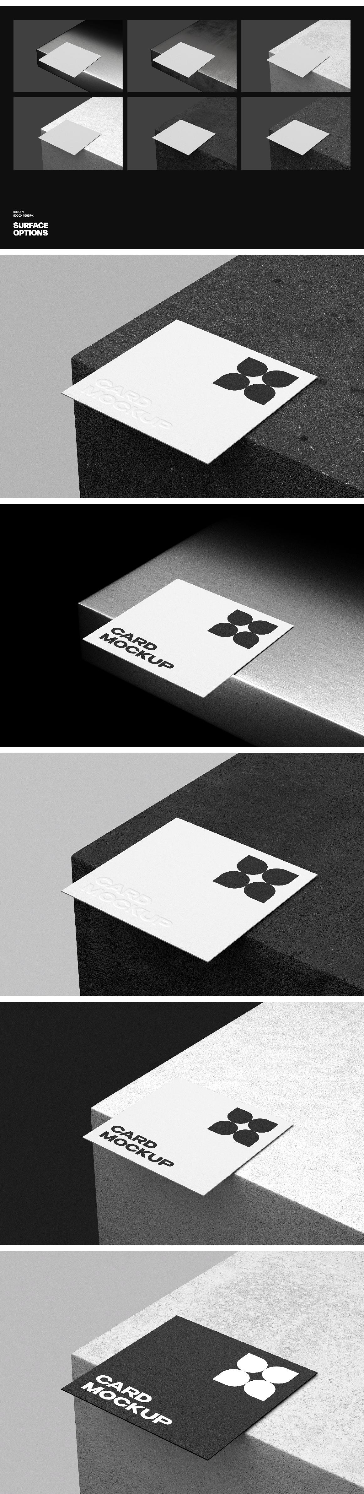 Minimalist Square Card Mockup