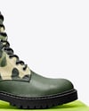 Women's Combat Boot on Shoe Box Mockup