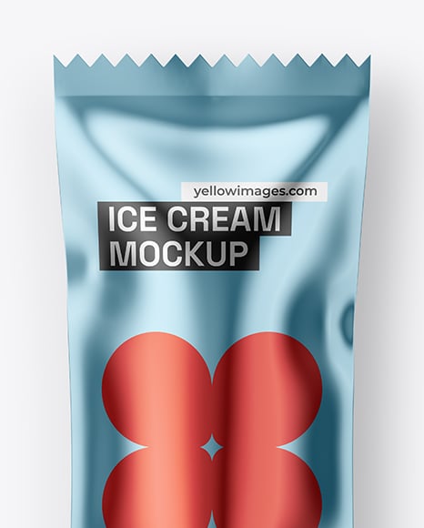 Glossy Metallic Ice Cream Package Mockup
