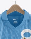 Soccer Polo Jersey on a Wooden Hanger Mockup