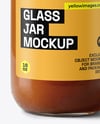 Clear Glass Jar with Beef Bone Broth Mockup
