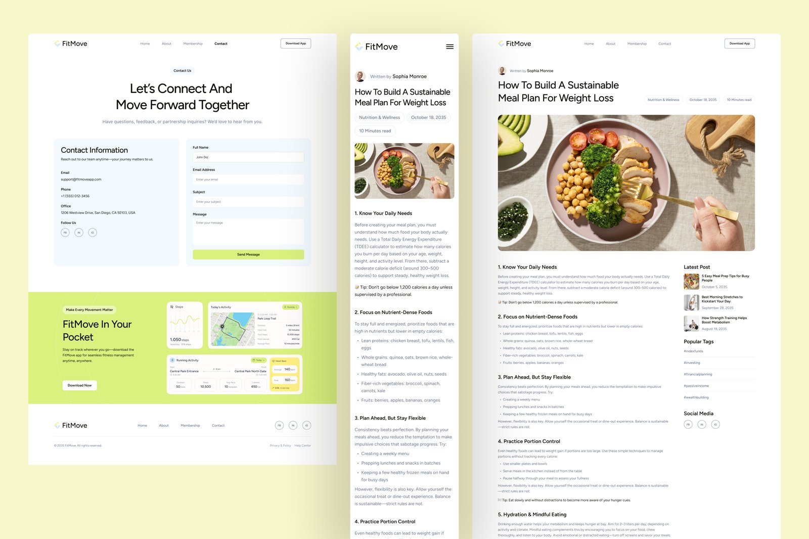 FitMove - Fitness SaaS Website UI Figma Template