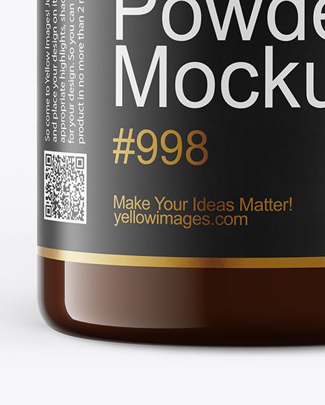 Amber Jar With Powder Mockup