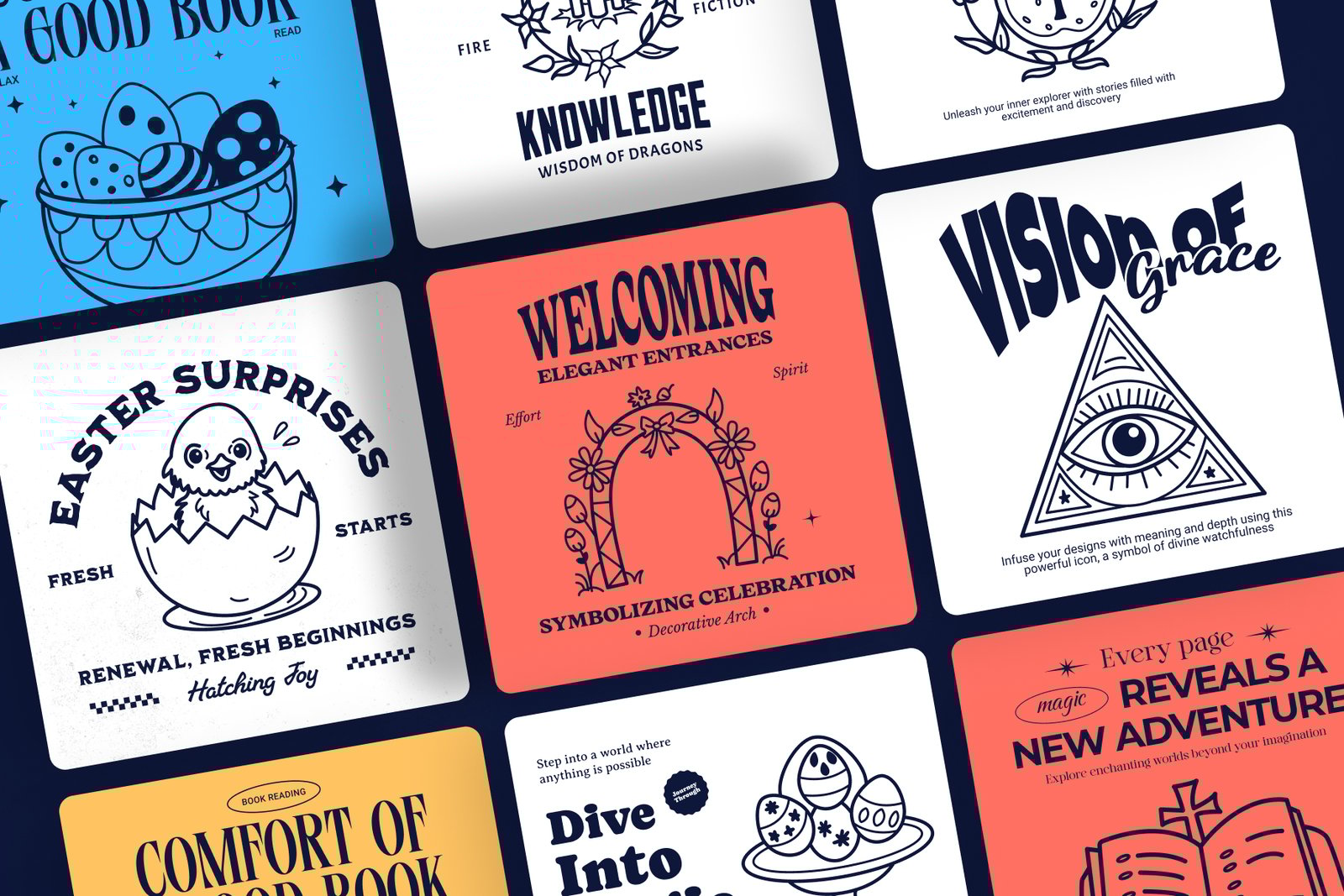 Easter Doodles Icons Pack