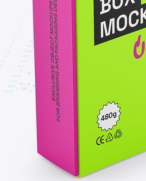 Paper Box with Plastic Handle Mockup