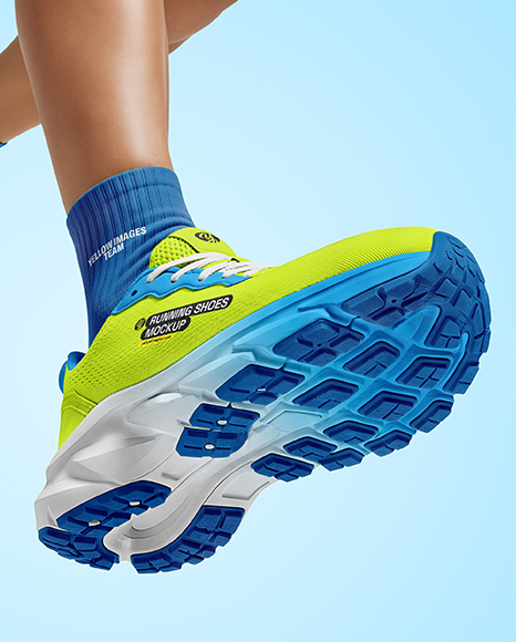 Running Shoes on Women's Leg Mockup