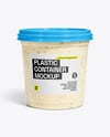 Plastic Container with Clam Chowder Mockup