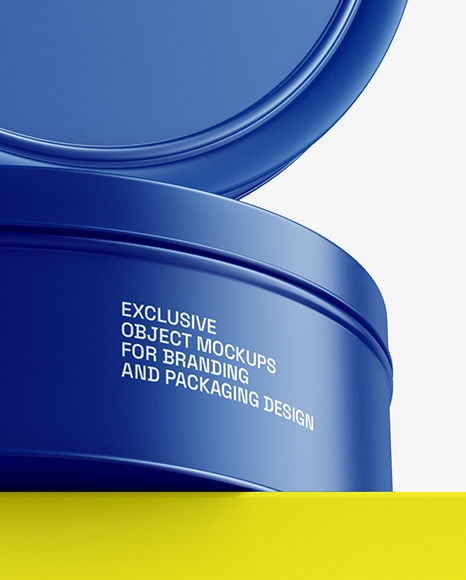 Two Matte Round Tin Boxes Mockup