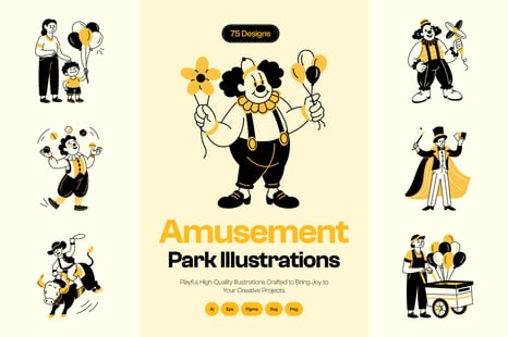 Amusement Park Drawing Set